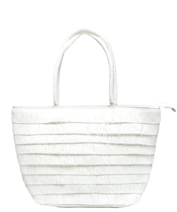 Fashion Straw Tote Bag BA400120 WHITE